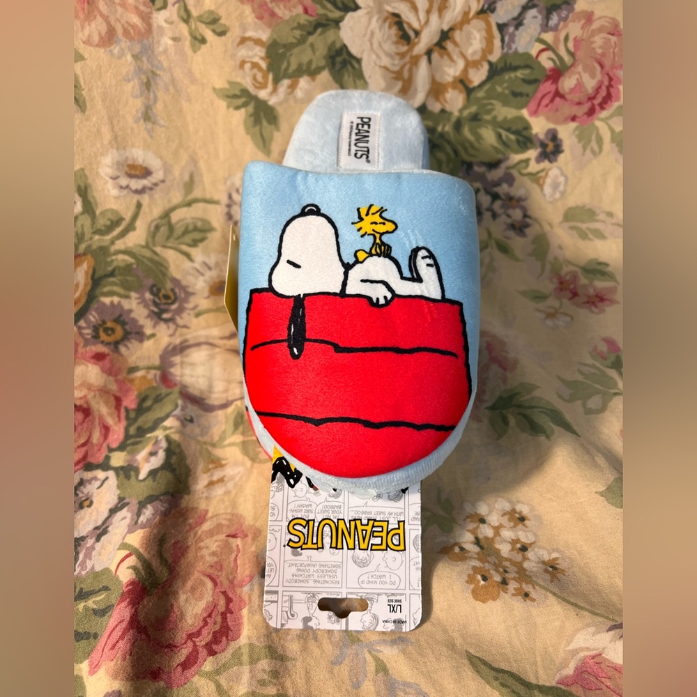 Peanuts Snoopy Slippers with Red and Blue Accents